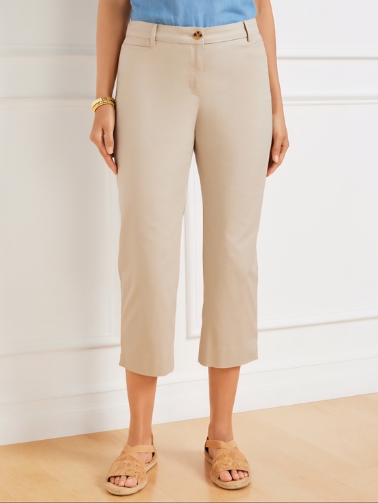 Talbots Pants - Talbots Perfect Skimmers Beige Cropped Pull-On Pants Size 14P